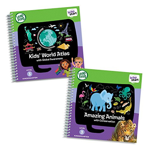LeapFrog LeapStart Level 3 Kindergarten Activity Book Bundle with Kids World Atlas, Amazing Animals LeapFrog LeapStart Level 3 Kindergarten Activity Book Bundle with Kids World Atlas, Amazing Animals