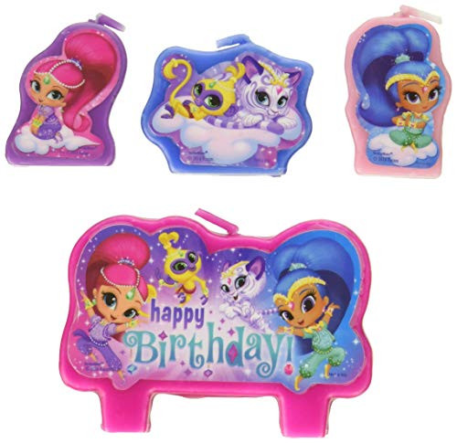 amscan Shimmer and Shine Happy Birthday Candle Sets (4 ct) One Size, Multicolor