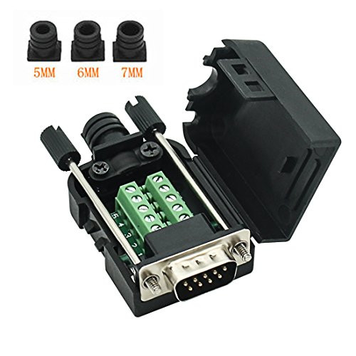 Connector DB9 RS232 D-SUB Male Adapter 9-pin Port Adapter to Terminal Connector Signal Module with case(Male Connector, DB9 5+5 with case A)