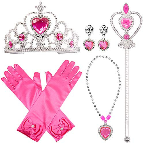 Princess Dress Up Costume Accessories Aurora Set For Princess cosplay Gloves Tiara Wand and Necklace (7 Pieces) Princess Dress Up Costume Accessories Aurora Set For Princess cosplay Gloves Tiara Wand and Necklace (7 Pieces)