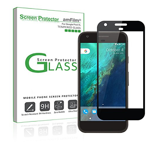 amFilm Glass Screen Protector for Google Pixel (1st Gen) Tempered Glass (Black)
