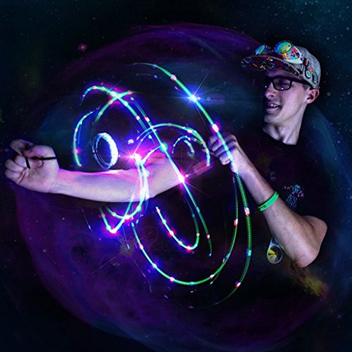 GloFX Black Ion Orbit 3 LED - Light Orbit Rave Orbital Round Circle - Zero Rattle