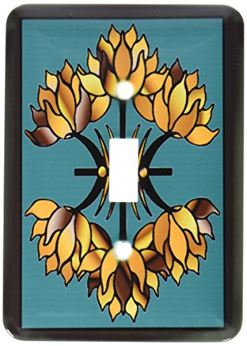3dRose lsp_18108_1 Golden Stained Glass Toggle Switch