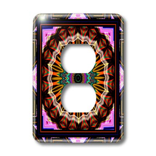 3dRose lsp_26765_6 MANDALA zen InnerBalance harmony gold yellow orange purple blue glowing chakra meditation Outlet Cover,