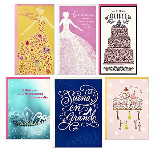 Hallmark Vida Quinceañera Spanish Birthday Cards Assortment (6 Cards with Envelopes) Hallmark Vida Quinceañera Spanish Birthday Cards Assortment (6 Cards with Envelopes)