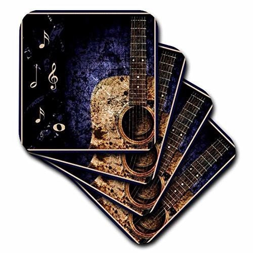 3dRose cst_14878_4 Guitar Passion-Ceramic Tile Coasters, Set of 8