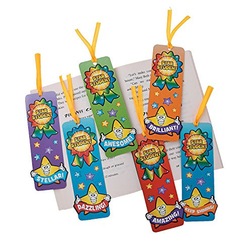 Fun Express - Laminated Star Student Bookmarks - Stationery - Bookmarks - Bookmarks - 48 Pieces