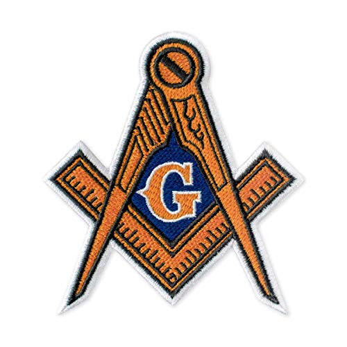 Masonic Logo Embroidered Patch Iron On (3.5" × 3.9")