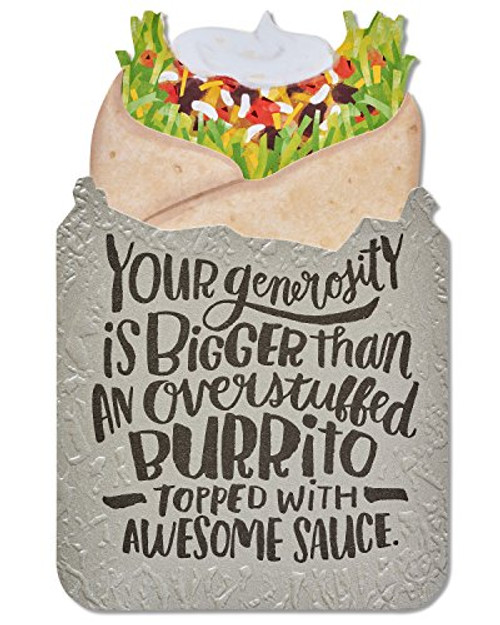 American Greetings Funny Burrito Die-Cut Thank You Greeting Card with Foil and Embossing American Greetings Funny Burrito Die-Cut Thank You Greeting Card with Foil and Embossing