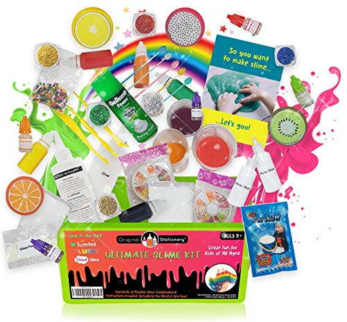 Original Stationery Ultimate Slime Kit: DIY Slime Making Kit with Slime Add Ins for Unicorn Slime, Glitter Slime, Cloud Slime, Butter Slime, Foam Slime and More - Deluxe Slime Kits for Girls and Boys