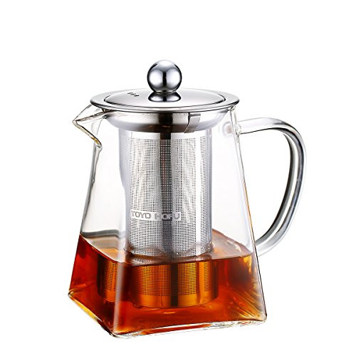 Toyo Hofu Small Clear High Borosilicate Glass Tea Pot with Removable 304 Stainless Steel Infuser, Heat Resistant Loose Leaf Teapot,Stovetop Safe, 600 ml/20 Ounce. Toyo Hofu Small Clear High Borosilicate Glass Tea Pot with Removable 304 Stainless Steel Infuser, Heat Resistant Loose Leaf Teapot,Stovetop Safe, 600 ml/20 Ounce.