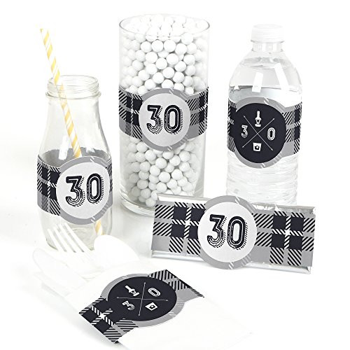 30th Milestone Birthday - Dashingly Aged to Perfection - DIY Party Supplies - Birthday Party DIY Wrapper Favors & Decorations - Set of 15