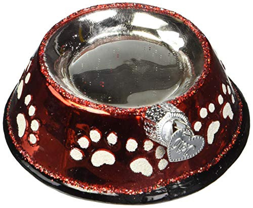 Old World Christmas Glass Blown Ornament Dog Bowl (32285)