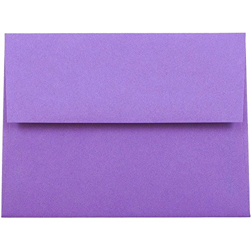JAM PAPER A2 Colored Invitation Envelopes - 4 3/8 x 5 3/4 - Violet Purple Recycled - 50/Pack