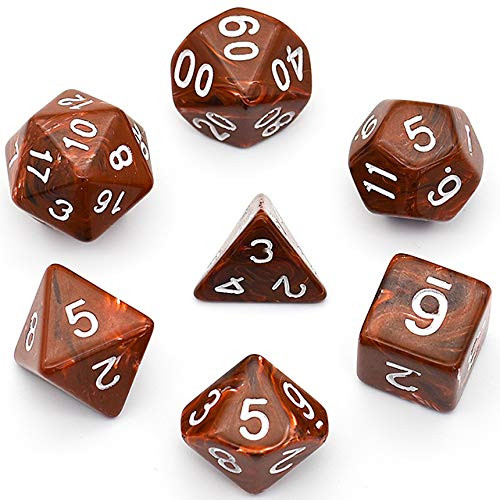 Polyhedral DND Dice Sets Clouds Dice for Dungeons and Dragons Pathfinder RPG MTG Table Gaming Dice (Brown) Polyhedral DND Dice Sets Clouds Dice for Dungeons and Dragons Pathfinder RPG MTG Table Gaming Dice (Brown)