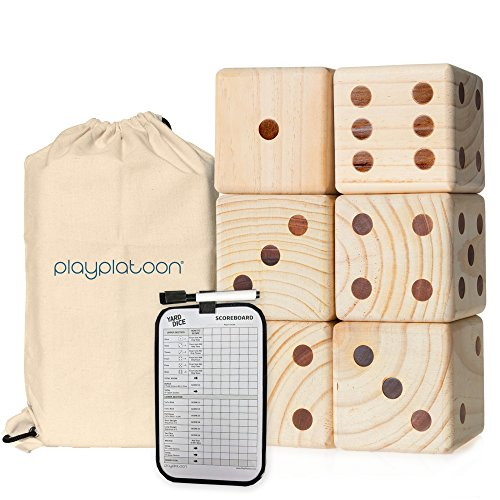 Play Platoon Lawn Dice - Giant Wooden Yard Dice Game for Playing Endless Outdoor Games