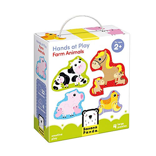 Banana Panda - Hands at Play Farm Animals - Jigsaw Puzzle Set - includes 4 Large Progressive Puzzles for Kids Ages 2 Years and Up