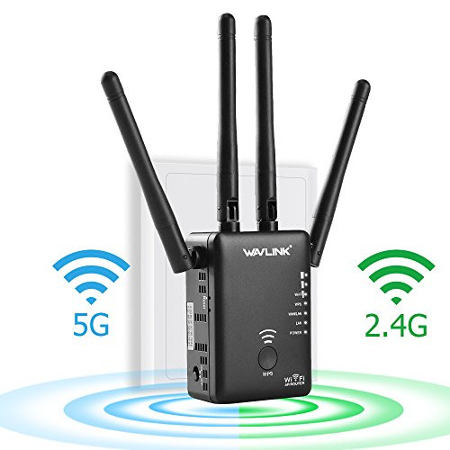 WiFi Extender,WAVLINK High Power WiFi Range Extender with Router Function,WiFi Booster 2.4G+5GHz WPS WiFi Repeater with 4 External Antennas,Wireless Router with 2 Ethernet Port