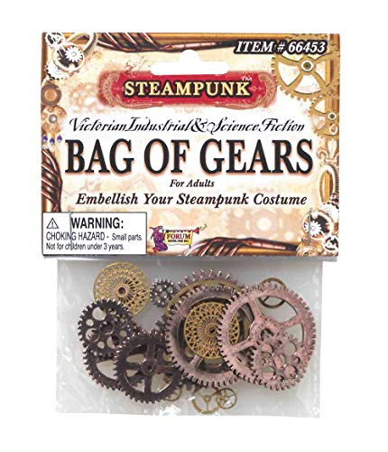 Forum Novelties Men's Steampunk Victorian Bag Of Gears Costume Accessory, Multi Colored, One Size