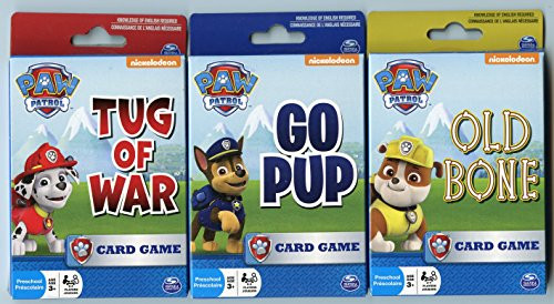 Paw Patrol Card Game 3 Pack: Go Pup, Old Bone, and Tug of War