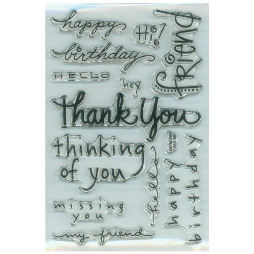 STAMPENDOUS 385145 Perfectly Clear Stamps, Happy Messages