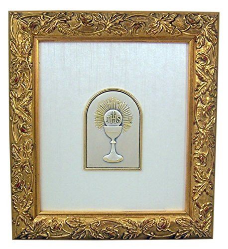 Gold and Silver Toned First Communion Chalice Tabletop Keepsake Frame, 6 1/2 Inch