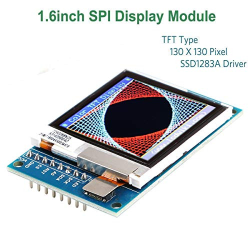 MakerHawk Arduino LCD SPI Display Module, Arduino LCD TFT Display, 130 X130 SPI LCD Screen, 3.3V 5V SSD1283A Driver for Arduino D1 Mini