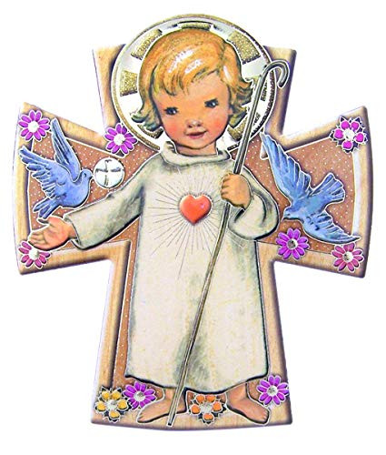 First Communion Gold Embossed Child Icon Plaque, 4 5/8 Inch