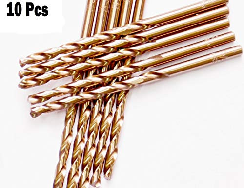 10 Pcs Pack 1/8" Inch M35 HSS Cobalt Drill Bit Jobber Length Drill Bits Twist Drill Bits 135 Deg. Split Point Drilling Steel, Meteal, Iron.
