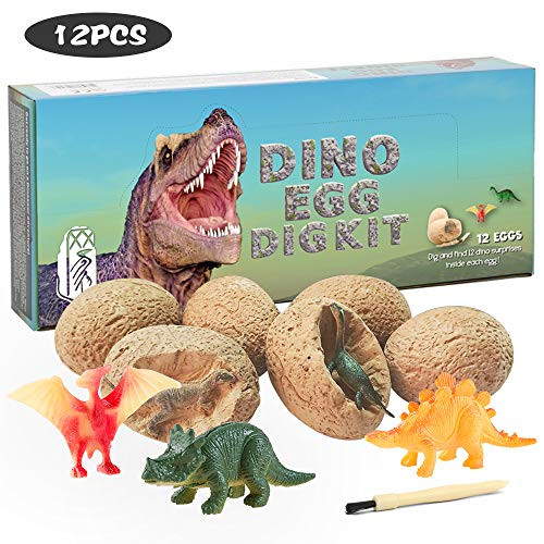 XX Dinosaur Egg Dig Kit 12 Eggs Excavate 12 Different Dino Toys Easter Party Archaeology Paleontology Educational Science Gift XX Dinosaur Egg Dig Kit 12 Eggs Excavate 12 Different Dino Toys Easter Party Archaeology Paleontology Educational Science Gift