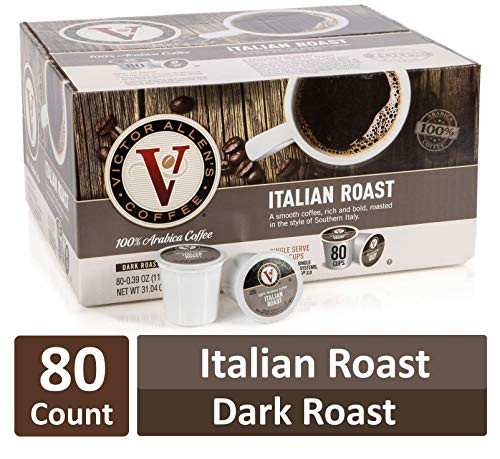 Italian Roast for K-Cup Keurig 2.0 Brewers, 80 Count, Victor Allens Coffee Dark Roast Single Serve Coffee Pods Italian Roast for K-Cup Keurig 2.0 Brewers, 80 Count, Victor Allens Coffee Dark Roast Single Serve Coffee Pods