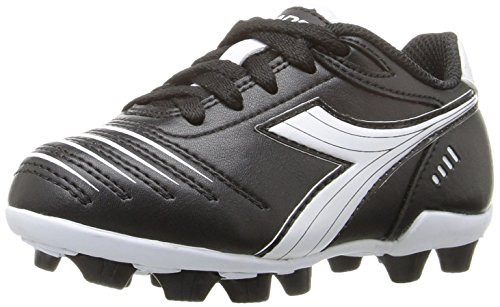 Diadora Kids' Cattura MD Jr Soccer Shoe, Black/White, 10 M US Little Kid