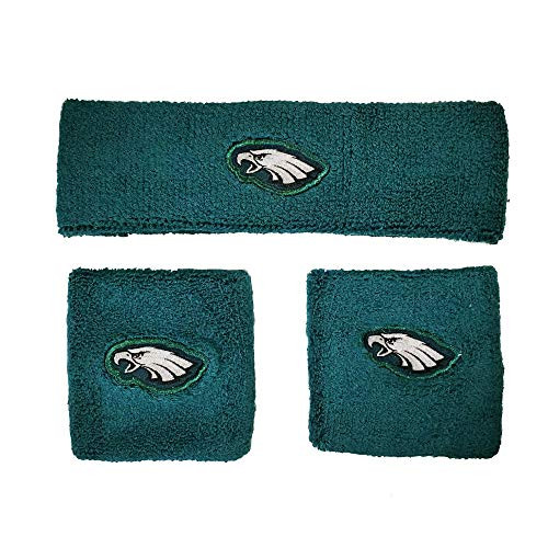 NFL Philadelphia Eagles Wristbands & Headband Set, Teal, One Size