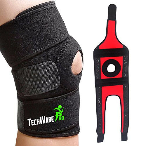 TechWare Pro Knee Brace Support - Relieves ACL, LCL, MCL, Meniscus Tear, Arthritis, Tendonitis Pain. Open Patella Dual Stabilizers Non Slip Comfort Neoprene. Adjustable Bi-Directional Straps - L TechWare Pro Knee Brace Support - Relieves ACL, LCL, MCL, Meniscus Tear, Arthritis, Tendonitis Pain. Open Patella Dual Stabilizers Non Slip Comfort Neoprene. Adjustable Bi-Directional Straps - L