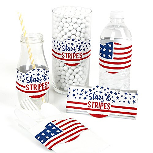 Stars & Stripes - DIY Party Supplies - 4th of July USA Patriotic Independence Day Party DIY Wrapper Favors & Decorations - Set of 15 Stars & Stripes - DIY Party Supplies - 4th of July USA Patriotic Independence Day Party DIY Wrapper Favors & Decorations - Set of 15