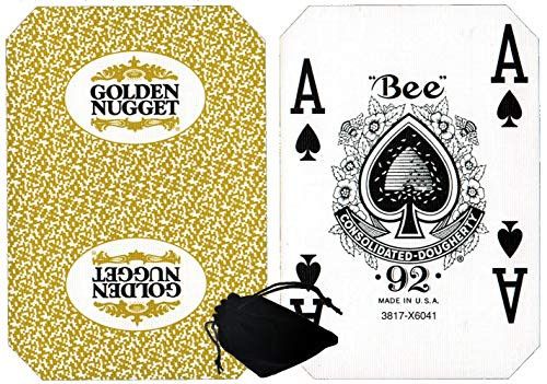 Cyber-Deals Wide Selection of LAS Vegas Downtown/Off-Strip Casino Table-Played Authentic Playing Card Decks with Black Velvet Cloth Pouch Bag (Golden Nugget (Gold)) Cyber-Deals Wide Selection of LAS Vegas Downtown/Off-Strip Casino Table-Played Authentic Playing Card Decks with Black Velvet Cloth Pouch Bag (Golden Nugget (Gold))
