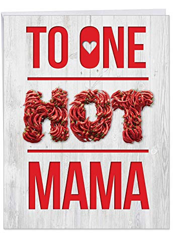 One Hot Mama - Humorous Happy Mothers Day Card with Envelope (8.5 x 11 Inch) - Big, Funny Mothers Recognition Notecard Stationery - Humorous Appreciation Greeting Cards for Mom, Wife J6774MDG