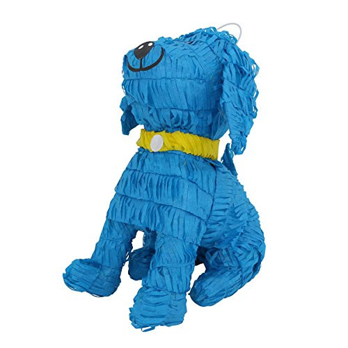 Blue Puppy Dog with Gold Collar Pinata - Mexican Piñata - Handmade in Mexico
