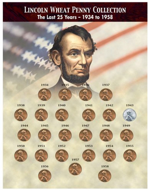 American Coin Treasures American Coin Treasures The Last 25 Years of Lincoln Wheat Penny Collection (1934-1958) Novelty American Coin Treasures American Coin Treasures The Last 25 Years of Lincoln Wheat Penny Collection (1934-1958) Novelty