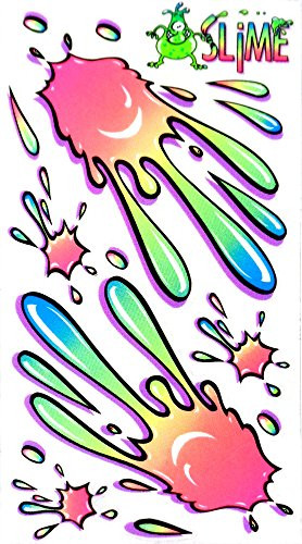 Rad Decalz - Small Slime - Pink, Green and Blue Splats - 13 Sticker Decal Set