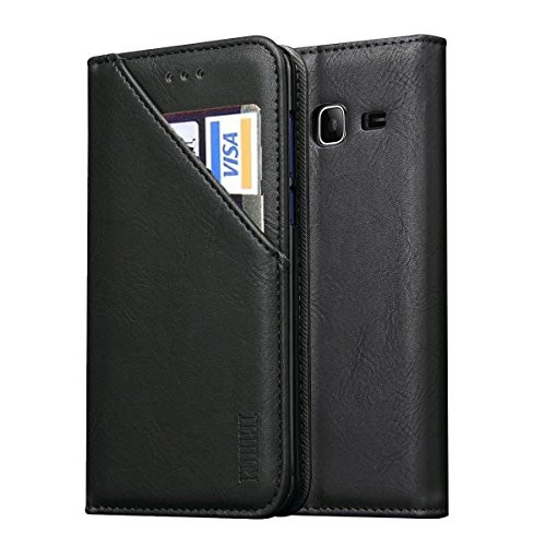 Galaxy J3 Emerge /J3 Prime /J3 2017/Amp Prime 2 /Express Prime 2/J3 Mission /J3 Eclipse /J3 Luna Pro/Sol 2 Case,RUIHUI Classic Wallet Flip Leather Protective Case with Stand and Card Slots (Black)