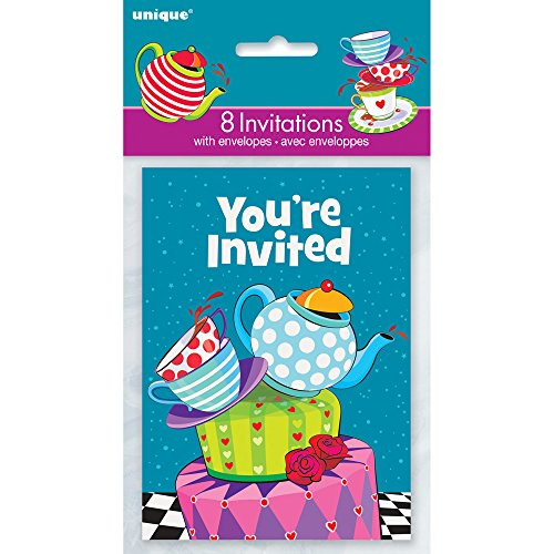 Mad Hatter Tea Party Invitations, 8ct