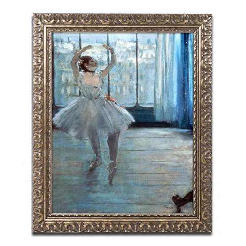 Dancer in Front of a Window Artwork by Edgar Degas in Gold Ornate Frame, 11 x 14"