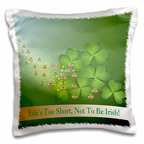 3dRose Beautiful Green and Gold Shamrock-Pillow Case, 16 by 16" (pc_180869_1)