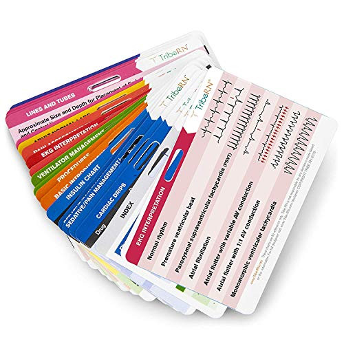 BadgeGuru Set by Tribe RN - 26 Nursing Badge Reference Cards - EKG, Vitals, Lab Values etc. (Bonus Nursing Cheat Sheets) Perfect Gift for a Nurse, Student, or Other Medical Professional