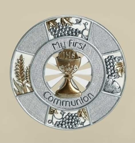 My First Communion Gold Chalice Resin Stone 4.5 inch Wall Plaque