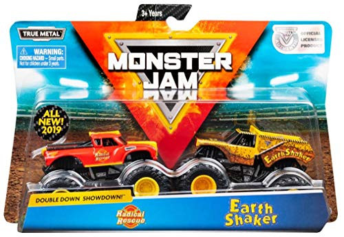 Monster Jam, Official Radical Rescue vs. Earth Shaker Die-Cast Monster Trucks, 1:64 Scale, 2 Pack Monster Jam, Official Radical Rescue vs. Earth Shaker Die-Cast Monster Trucks, 1:64 Scale, 2 Pack