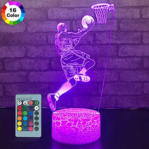 JMLLYCO Basketball Night Lights for Kids Basketball Gifts 16 Colors Change with Remote Control 3D Optical Illusion Basketball Decor Lamp As a Gift Ideas for Kids Boys Birthday Gifts JMLLYCO Basketball Night Lights for Kids Basketball Gifts 16 Colors Change with Remote Control 3D Optical Illusion Basketball Decor Lamp As a Gift Ideas for Kids Boys Birthday Gifts