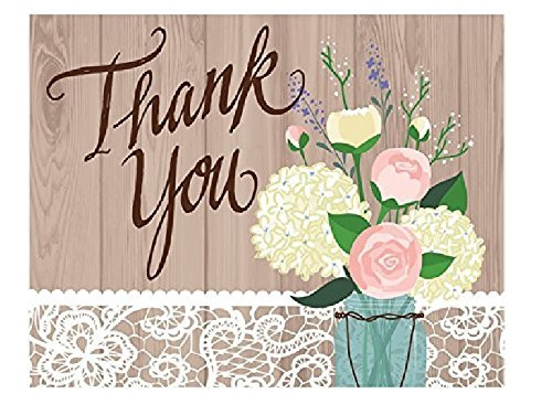 Rustic Wedding Foldover Thank You Cards 16 Per Pack