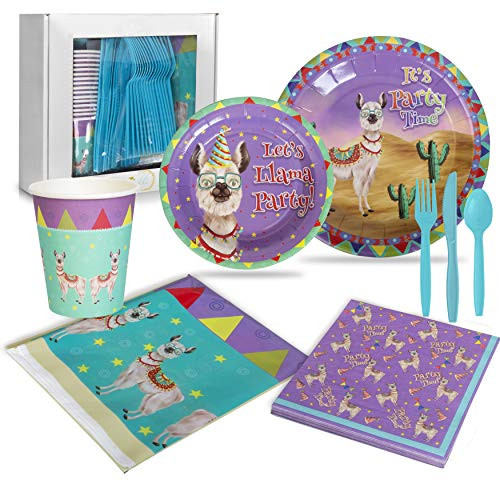 LHM Llama Birthday Party Supplies for Boys and Girls (16 Guests) | Dinner Plates, Dessert Plates, Llama Cups, Napkins, Tablecloth, Cutlery| Fun Llama-Themed Birthday & Event Party Supplies LHM Llama Birthday Party Supplies for Boys and Girls (16 Guests) | Dinner Plates, Dessert Plates, Llama Cups, Napkins, Tablecloth, Cutlery| Fun Llama-Themed Birthday & Event Party Supplies